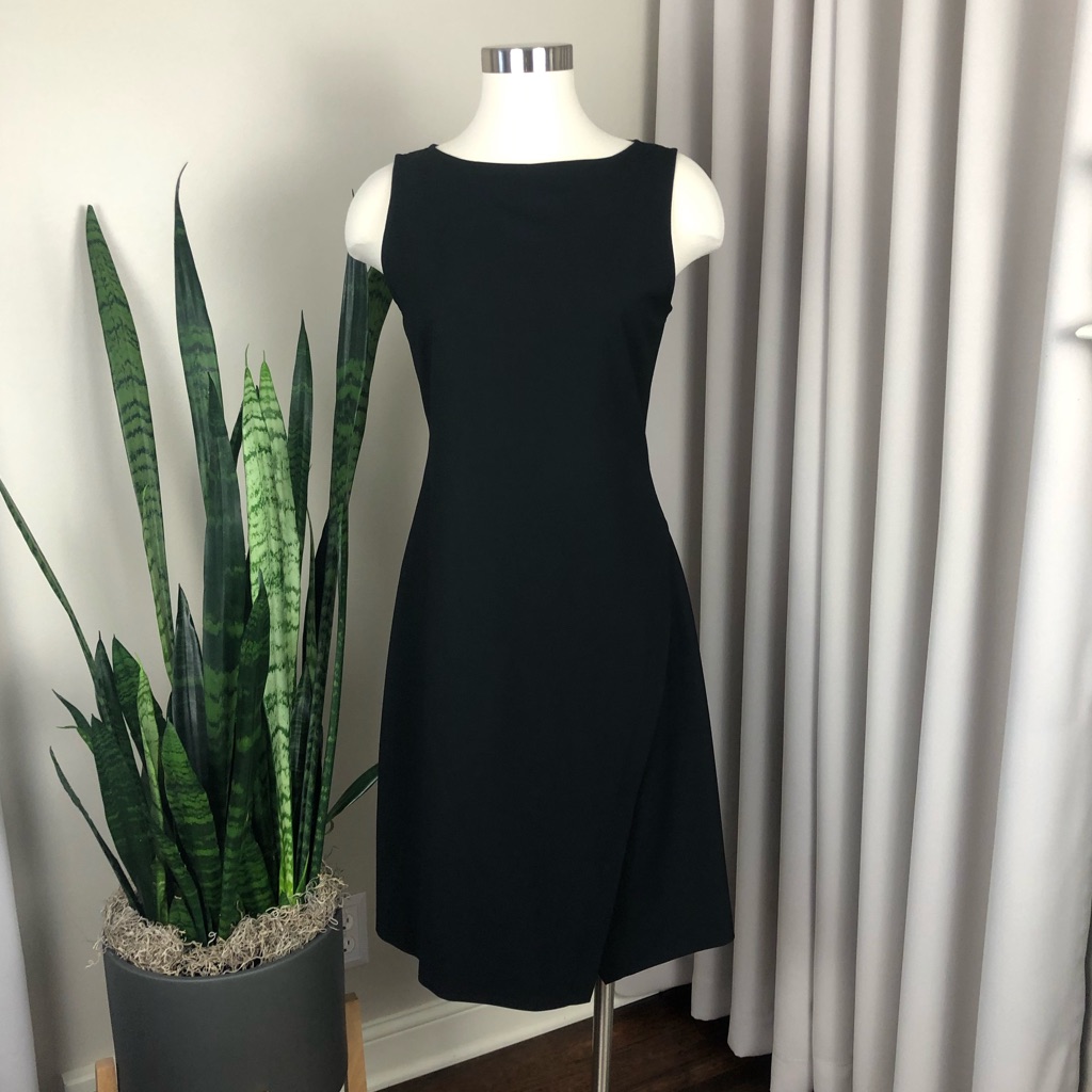 Theory Risbana Stretch Wool Shift Dress Black 6
